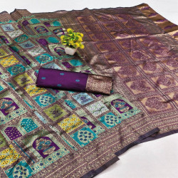 Premium Banarasi Lichi Silk Woven Saree with Blouse